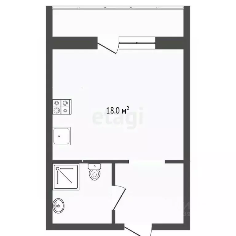 Студия Тюменская область, Тюмень ул. Червишевский Тракт, 45 (24.3 м) - Фото 2