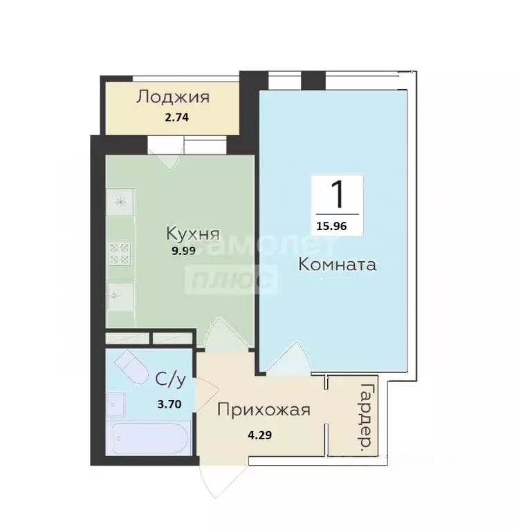 1-к кв. Воронежская область, Воронеж ул. Славы, 7 (38.0 м) - Фото 1