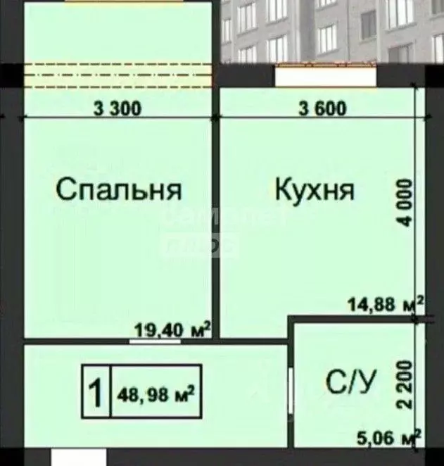 1-к кв. Кабардино-Балкария, Нальчик ул. К.Х. Боташева, 7 (40.0 м) - Фото 2