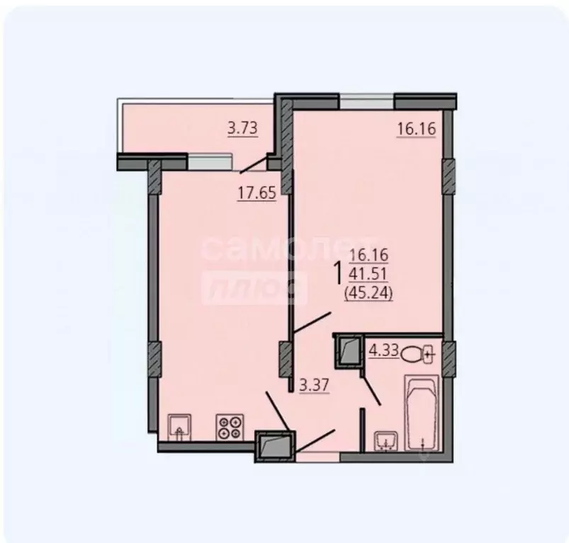 1-к кв. Липецкая область, Липецк просп. Победы, 101 (42.7 м) - Фото 2
