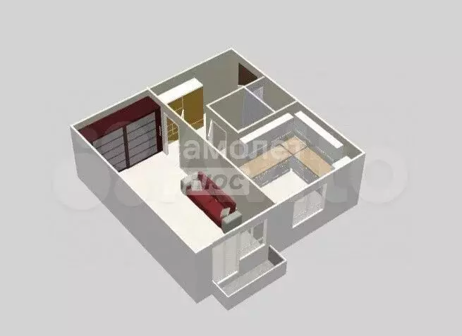 1-к. квартира, 32,1 м, 5/5 эт. - Фото 1