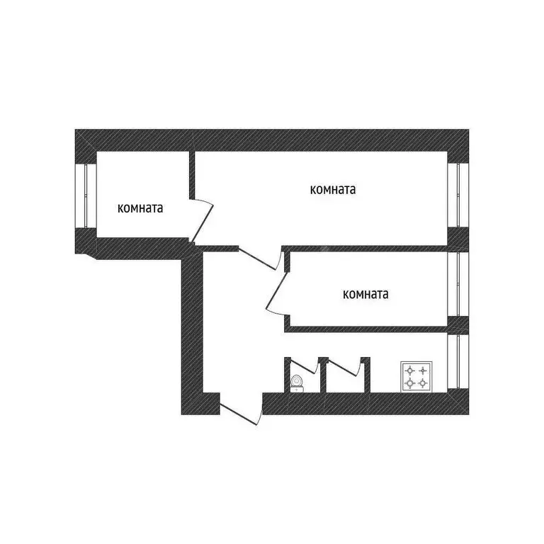 3-комнатная квартира: Волхов, улица Дзержинского, 6 (53.2 м) - Фото 1