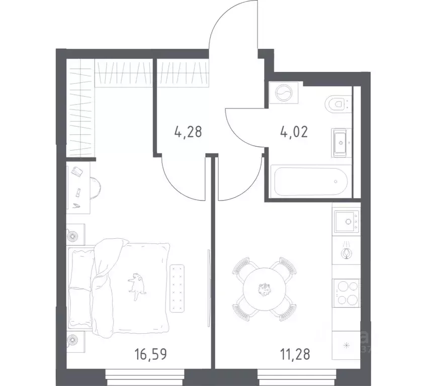 1-к кв. Башкортостан, Уфа ул. Минигали Губайдуллина, 8к9 (36.17 м) - Фото 1