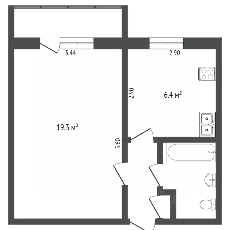 1-к кв. Москва Фестивальная ул., 59К1 (34.6 м) - Фото 2