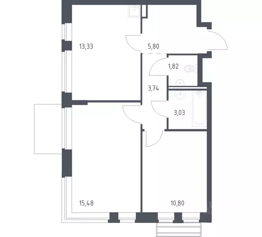 2-к кв. Московская область, Одинцовский городской округ, с. Лайково, ... - Фото 1