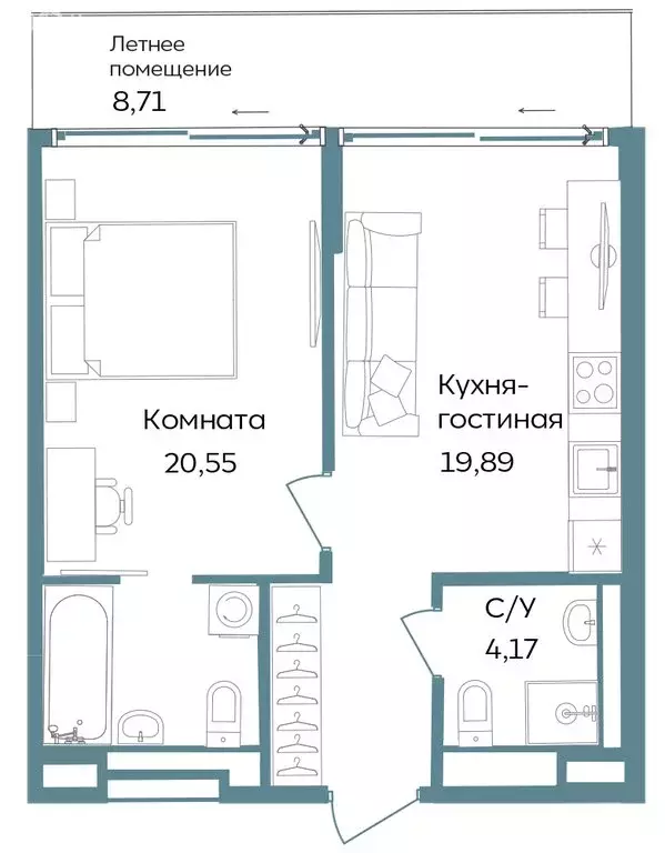 2-комнатная квартира: Республика Крым, Саки, курортный кластер Темпо ... - Фото 0