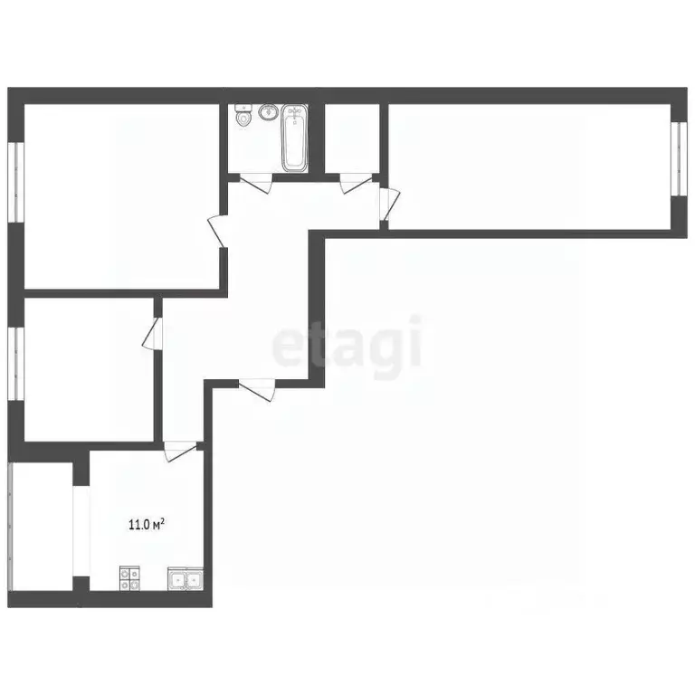 3-к кв. Ростовская область, Таганрог Очистная ул., 18к1 (68.0 м) - Фото 1