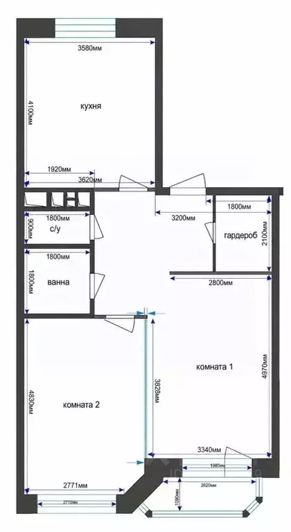 2-к кв. Московская область, Мытищи ул. Красная Слобода, 5 (67.5 м) - Фото 2