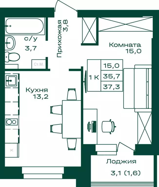 1-к кв. Алтай, Майминский район, с. Майма  (37.3 м) - Фото 0