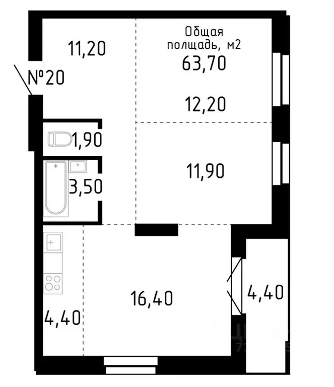 3-к кв. Алтайский край, Барнаул ул. Никитина, 12 (63.7 м) - Фото 0