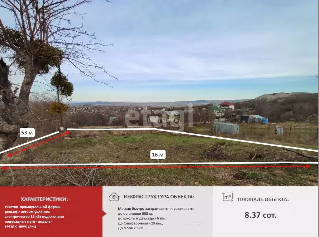 Участок в Крым, Симферопольский район, Добровское с/пос, Мраморное ... - Фото 1