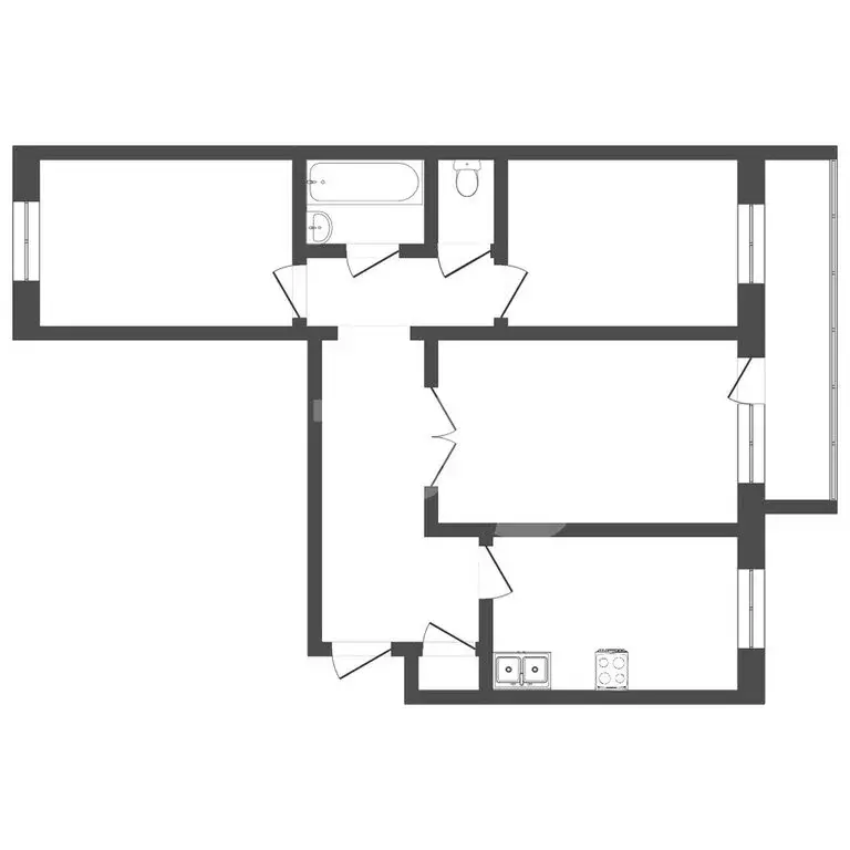 3-комнатная квартира: Тюмень, Холодильная улица, 11 (64.2 м) - Фото 1