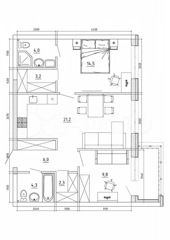 3-к. квартира, 71,1 м, 3/8 эт. - Фото 0