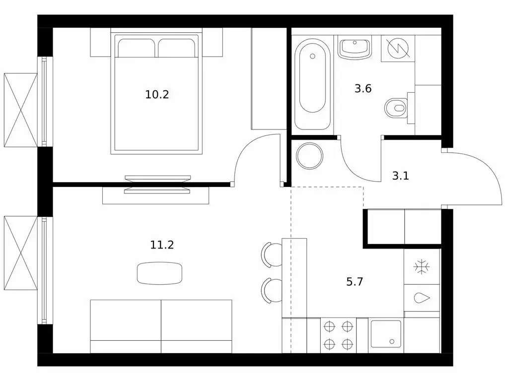1-комнатная квартира: Мытищи, жилой комплекс Яуза Парк, к6 (33.8 м) - Фото 1