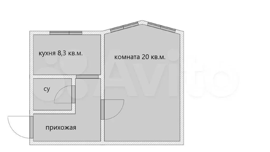 1-к. квартира, 37 м, 4/5 эт. - Фото 0