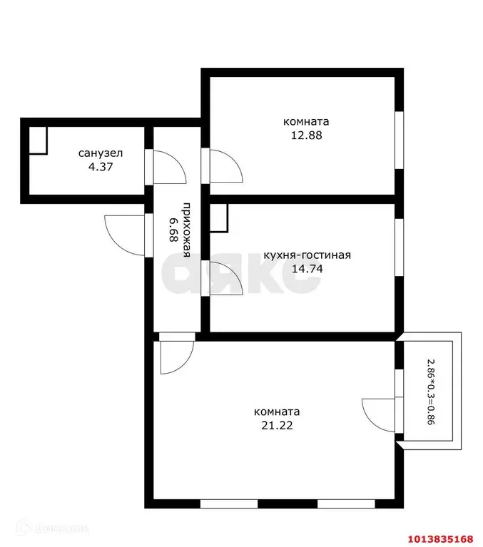 Продаётся 2-к квартира, 60.9 м - Фото 1