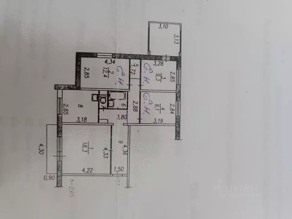 4-к кв. Кемеровская область, Новокузнецк Запорожская ул., 49 (77.0 м) - Фото 0