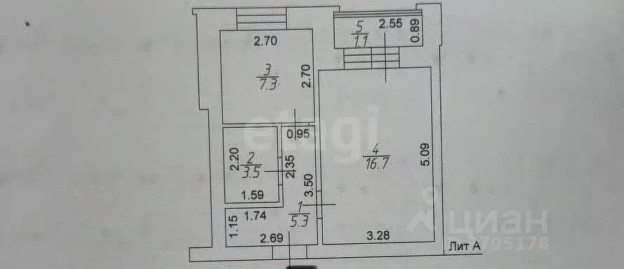 1-к кв. Татарстан, с. Высокая Гора ул. Рождественская, 10 (32.8 м) - Фото 1