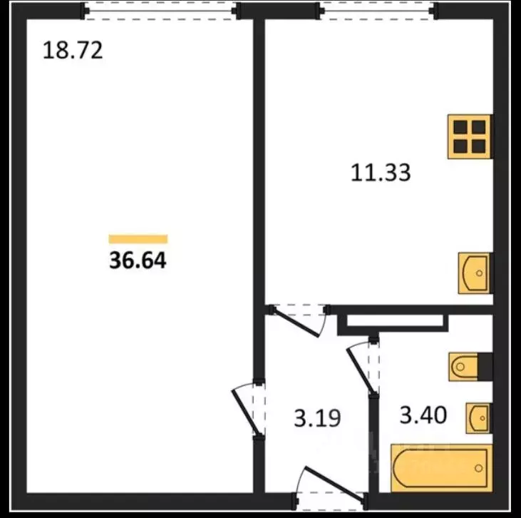 1-к кв. Крым, Евпатория ул. Чапаева, 28 (36.64 м) - Фото 1