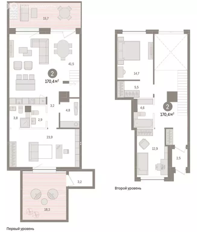2-комнатная квартира: Тюмень, ЖК Дом у Озера (170.39 м) - Фото 1