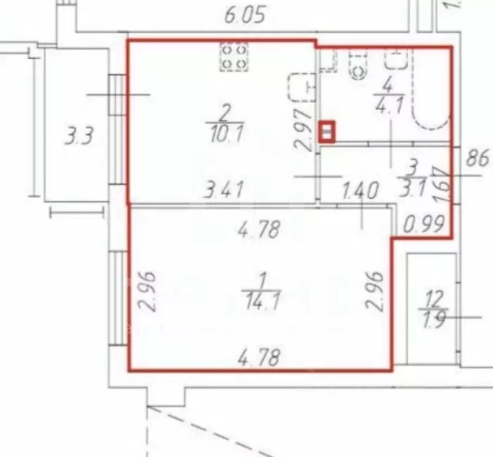 1-к кв. Санкт-Петербург ул. Ивана Куликова, 12 (31.4 м) - Фото 2