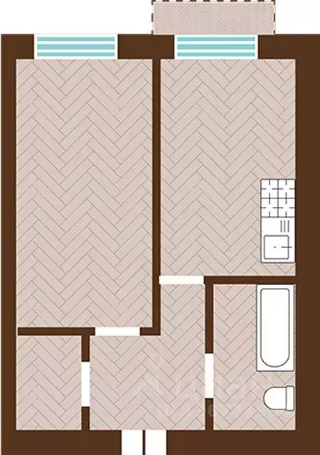 1-к кв. Калининградская область, Гурьевский муниципальный округ, пос. ... - Фото 1