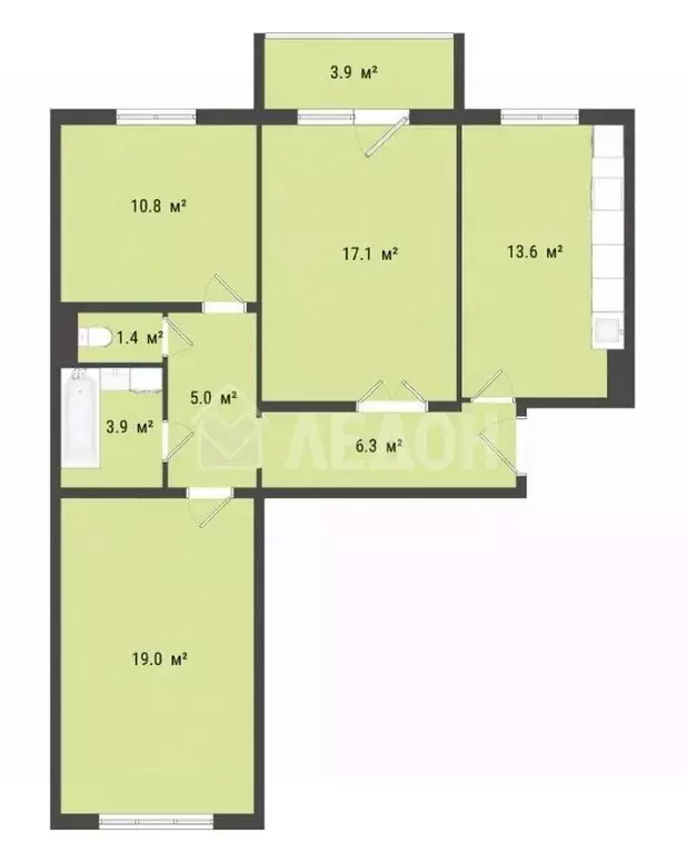 3-к кв. Омская область, Омск проезд 6-й Амурский, 12 (76.7 м) - Фото 2