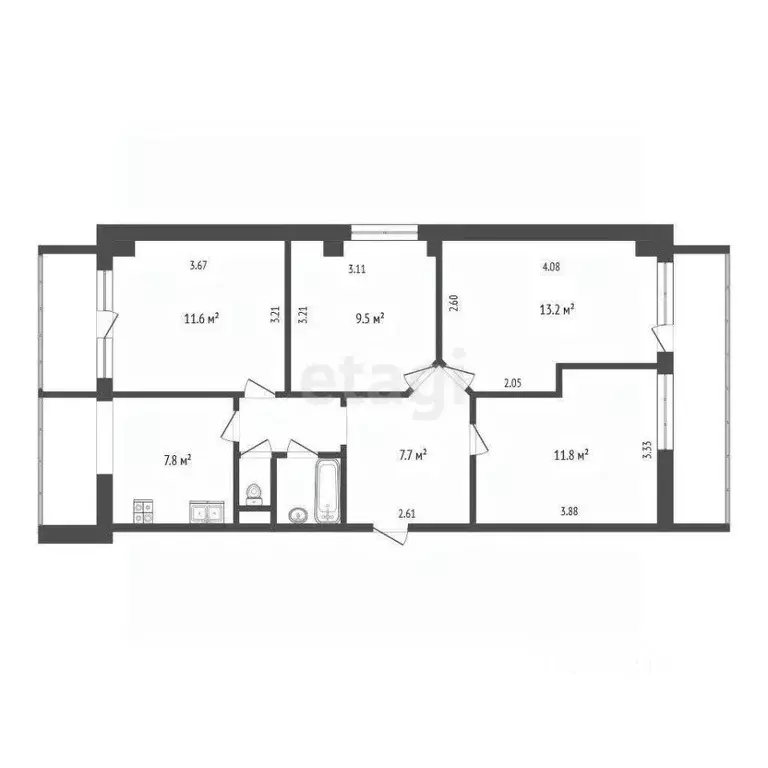 4-к кв. Москва Матвеевская ул., 36К2 (76.0 м) - Фото 1