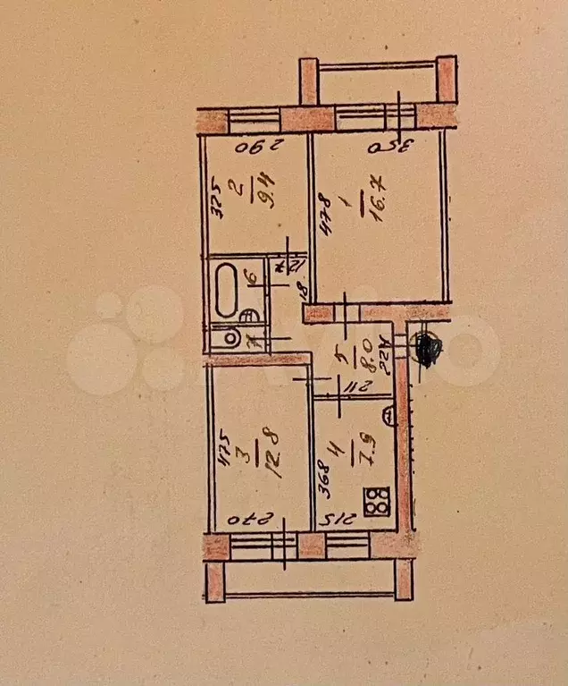 3-к. квартира, 63 м, 4/5 эт. - Фото 0