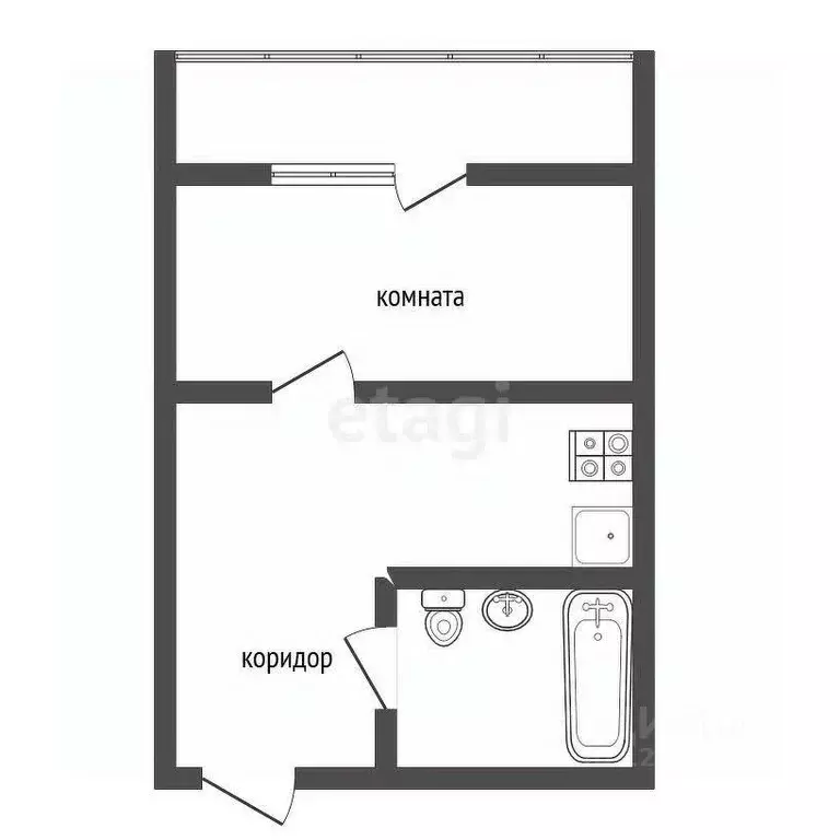 Студия Воронежская область, Воронеж Цимлянский пер., 8А (27.1 м) - Фото 1