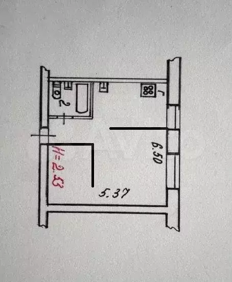 1-к. квартира, 34,4 м, 9/10 эт. - Фото 0