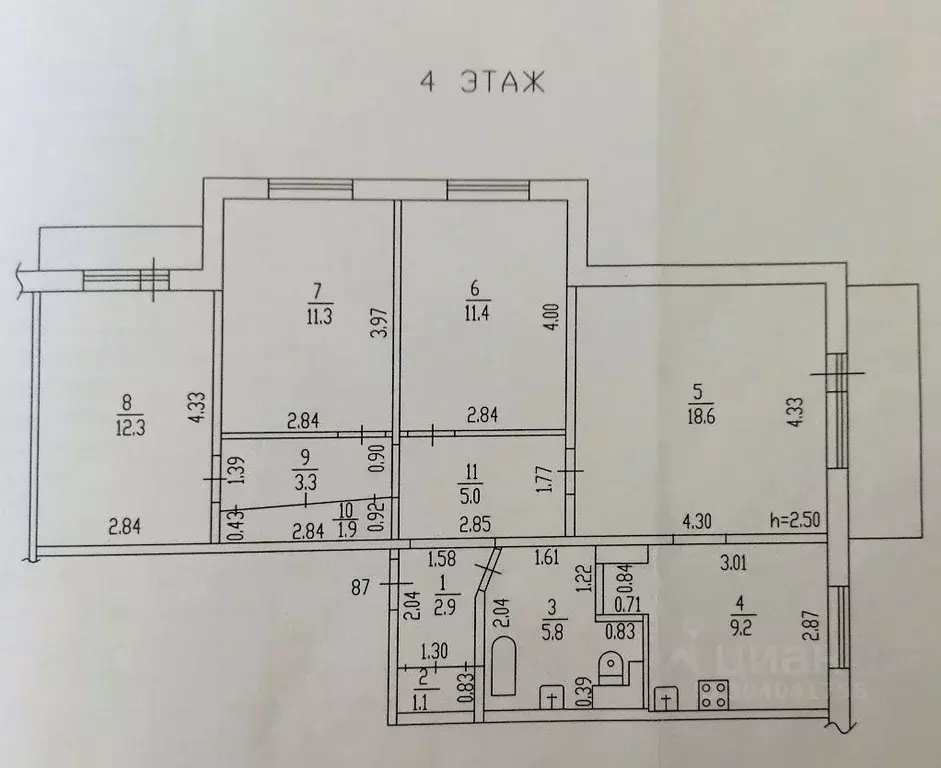 4-к кв. Алтайский край, Барнаул ул. Шумакова, 24 (82.8 м) - Фото 0