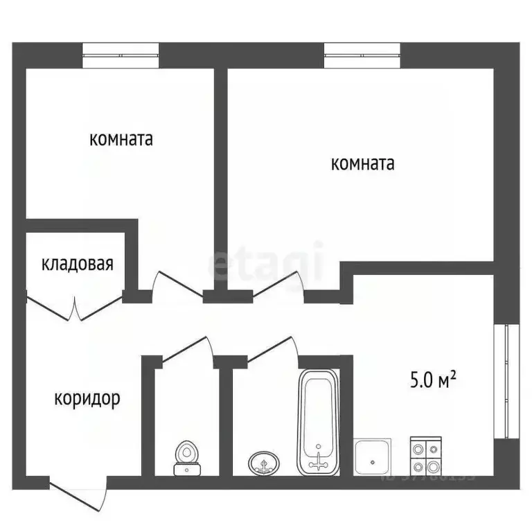 2-к кв. Свердловская область, Туринск ул. Чапаева, 22 (40.7 м) - Фото 2