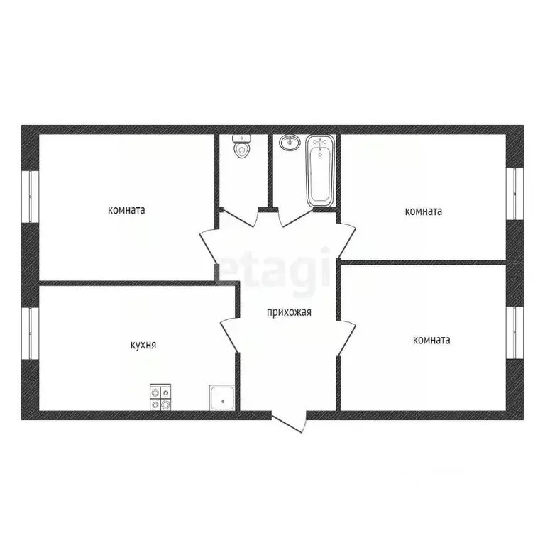 3-к кв. Ленинградская область, Кириши Ленинградская ул., 9а (64.4 м) - Фото 2