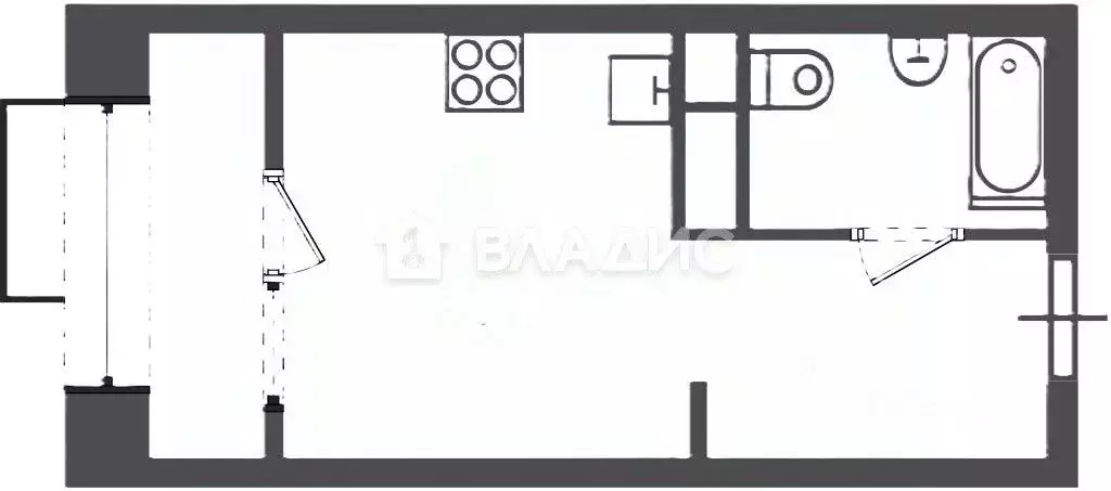 Студия Москва Клинская ул., 2А (22.0 м) - Фото 2
