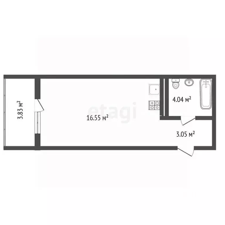 Студия Воронежская область, Воронеж ул. Независимости, 78Бк4 (23.0 м) - Фото 1