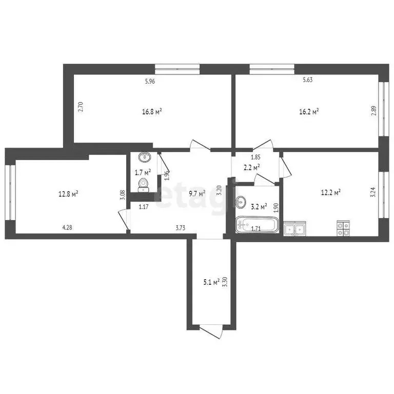 3-комнатная квартира: Феодосия, Симферопольское шоссе, 24Е (89.5 м) - Фото 1