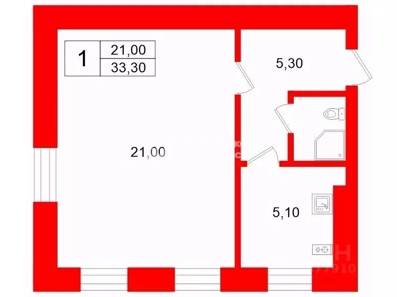 1-к кв. Санкт-Петербург, Санкт-Петербург, Ломоносов ул. Дегтярева, 27 ... - Фото 2
