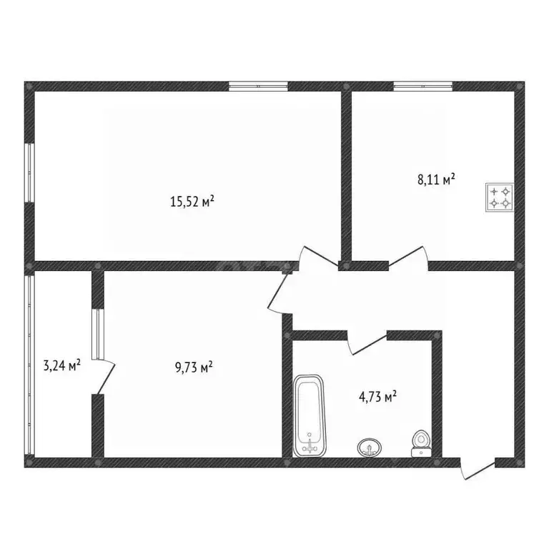 2-к кв. Башкортостан, Уфа ул. Менделеева, 104 (48.0 м) - Фото 1