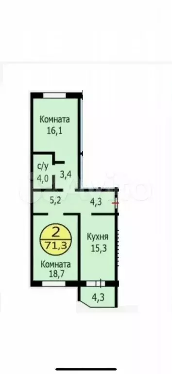 2-к. квартира, 71 м, 14/17 эт. - Фото 0