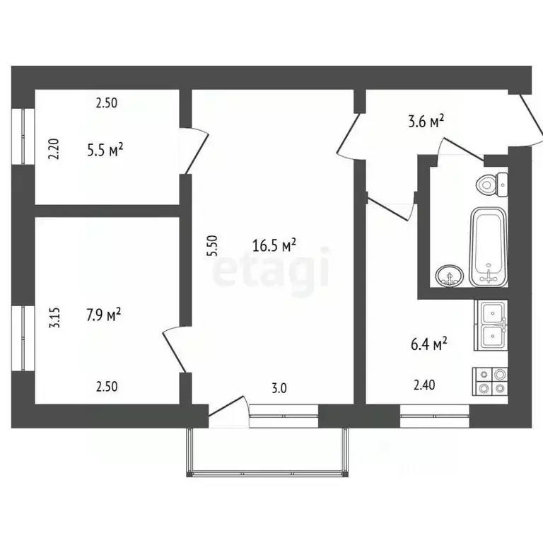 3-к кв. Крым, Бахчисарай ул. Панфилова, 7 (42.4 м) - Фото 2