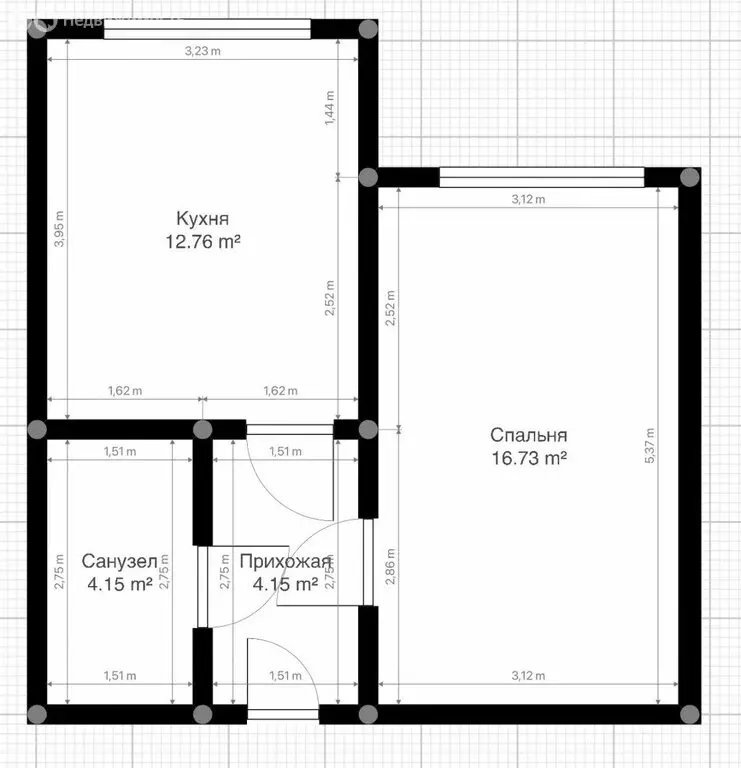 1-комнатная квартира: Нальчик, улица Атажукина, 6 (38.35 м) - Фото 0