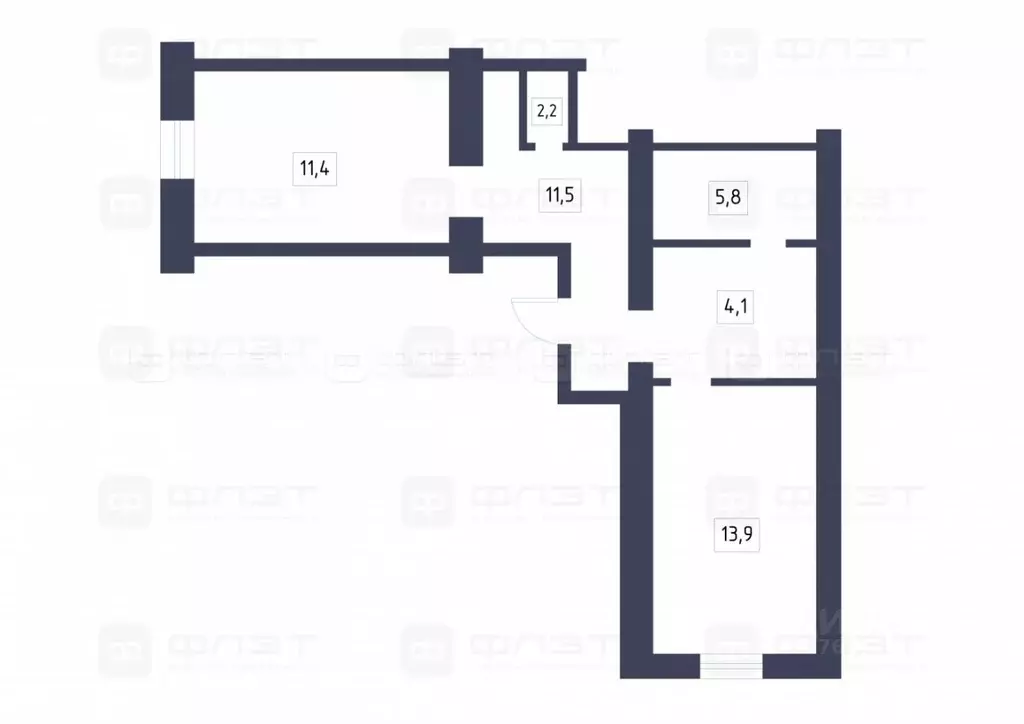 2-к кв. Татарстан, Казань ул. Нариманова, 45 (49.3 м) - Фото 2
