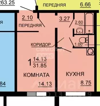 1-к кв. Челябинская область, Челябинск ул. Профессора Благих, 87 (31.9 ... - Фото 2