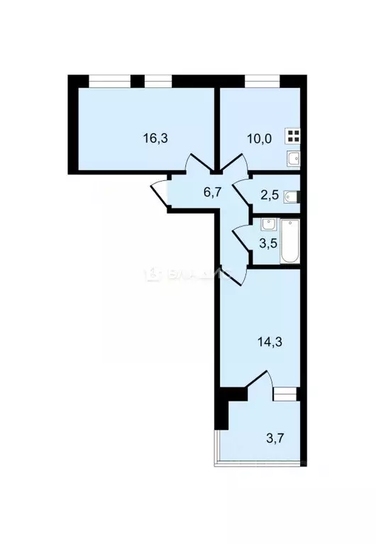 2-к кв. Ленинградская область, Всеволожск ул. Взлетная, 12к2 (53.3 м) - Фото 1