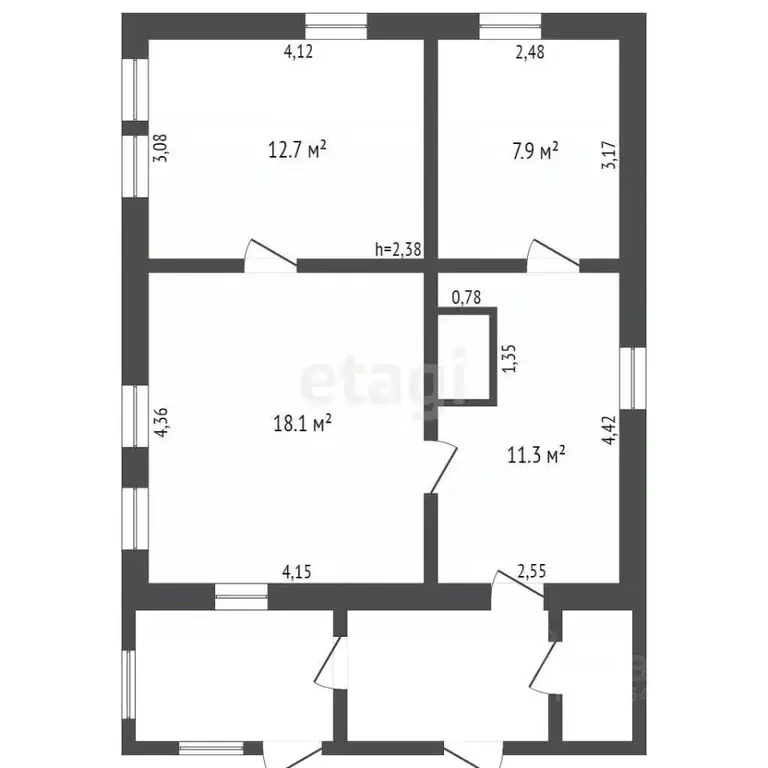 Дом в Кемеровская область, Юрга Чистопрудная ул., 34 (50 м) - Фото 1