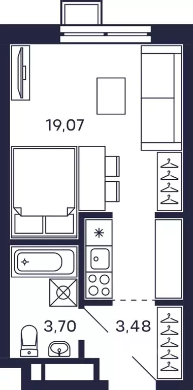 Студия Московская область, Красногорск Павшино мкр, Тетрис жилой ... - Фото 1
