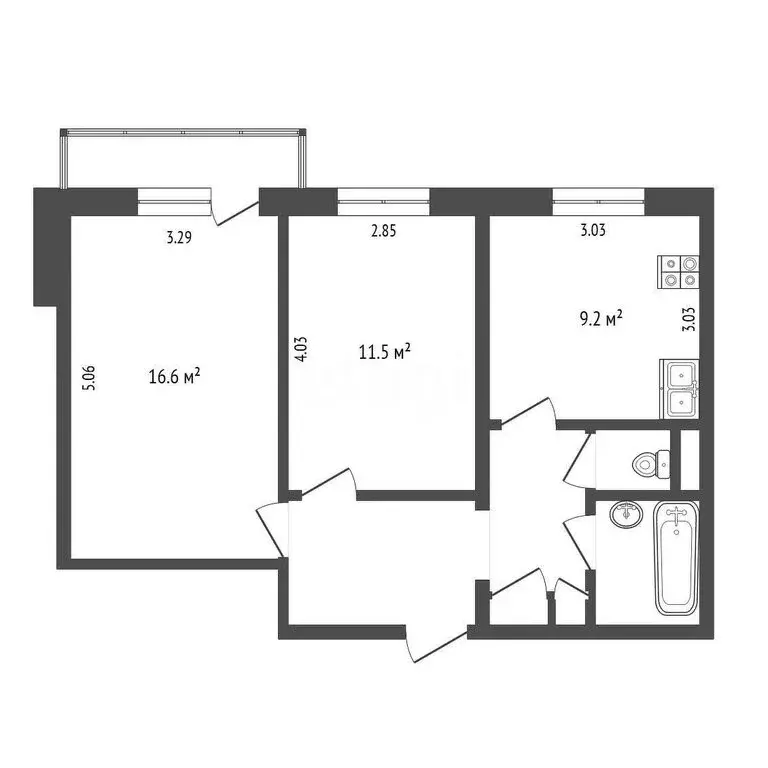 2-комнатная квартира: Череповец, улица Наседкина, 12 (49.8 м) - Фото 1