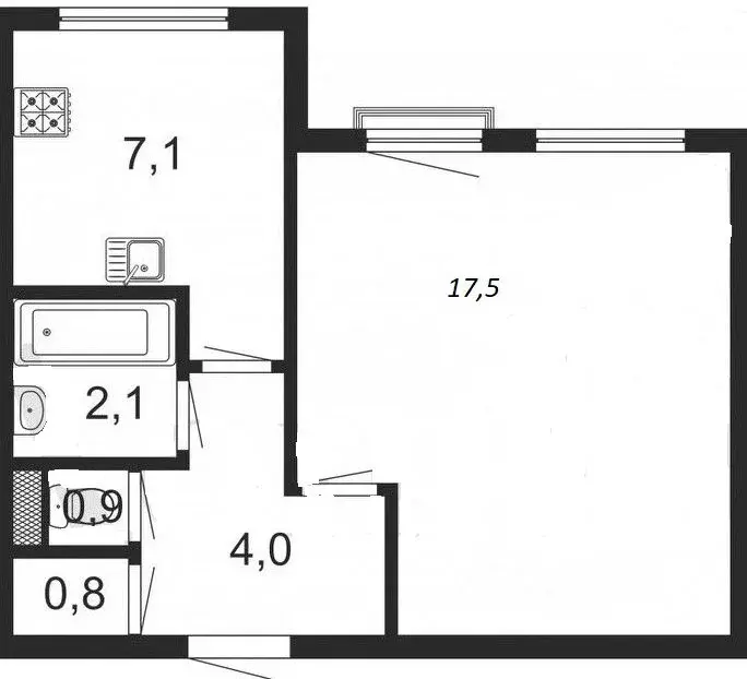 1-к кв. Санкт-Петербург ул. Коммуны, 26к1 (32.5 м) - Фото 0