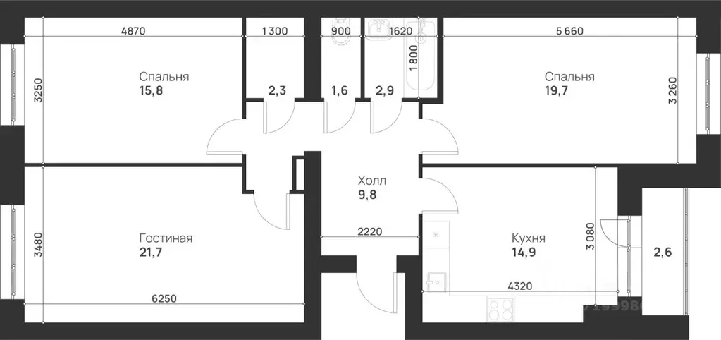3-к кв. Тульская область, Тула ул. Героев России, 2 (90.8 м) - Фото 1